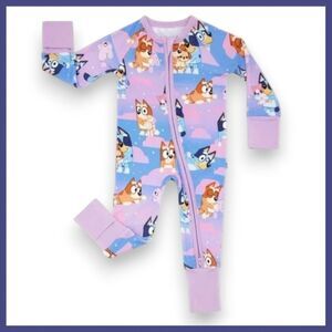 Little Sleepies Bluey Purple Sleepytime Zippy 12-18 Months NIB